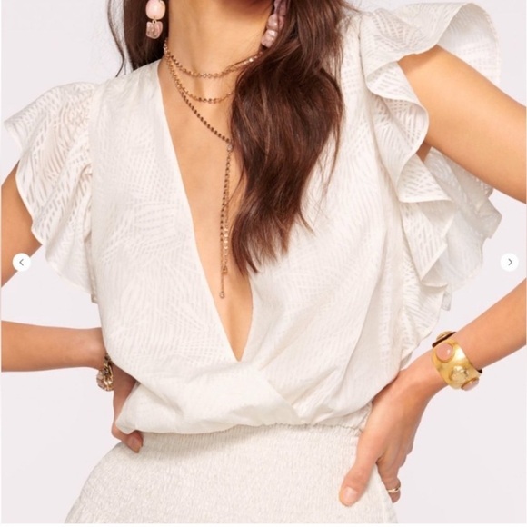 Ramy Brook Bridgette Flutter Sleeve Ruffled V-Neck Dress. Size S - Picture 9 of 15